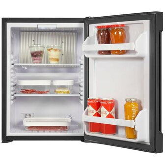 Exquisit FA-40-270GSW mini koelkast zwart 36 liter voorzijde open