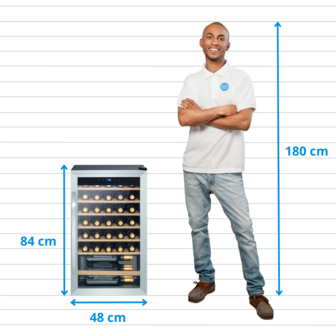 ProfiCook WK1235 glasdeur wijnkoelkast 36 flessen met UV-werend glas