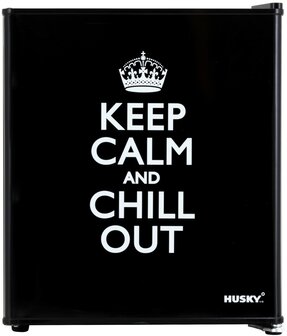 Husky mini koelkast keep calm and chill out design 43 liter KK50-KEEPCALM voorkant