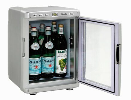 Bartscher 700089 thermo-elektrische mini koelkast 19 liter grijs met geopende deur