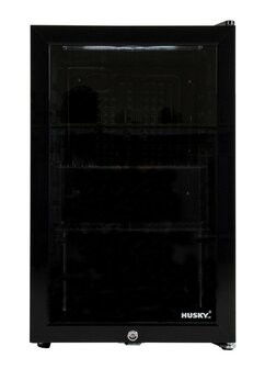 Husky KK70-BK-NL-HU mini koelkast zwart met glazen deur 71 liter