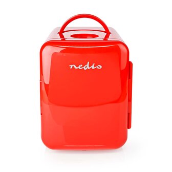 Nedis KAFR120CRD draagbare mini koelkast rood 4 liter voorkant