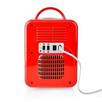 Nedis KAFR120CRD draagbare mini koelkast rood 4 liter achterkant