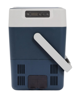 Igloo ICF18 elektrische compressor koelbox 18 liter blauw wit zijkant