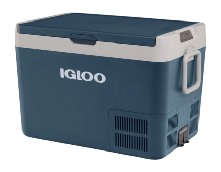 Igloo ICF60 elektrische compressor koelbox 60 liter blauw wit