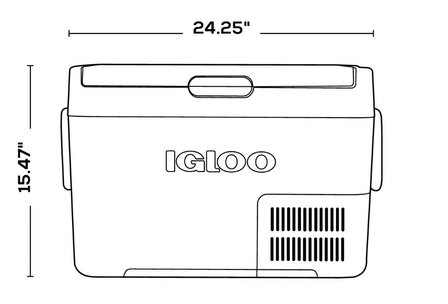 Igloo ICF32 elektrische compressor koelbox 32 liter blauw wit afmetingen