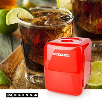 Melissa 16580009 draagbare mini koelkast rood 4 liter