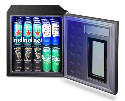 Husky KK50-BLAST-NL-HU mini koelkast zwart met snelkoelfunctie 48 liter