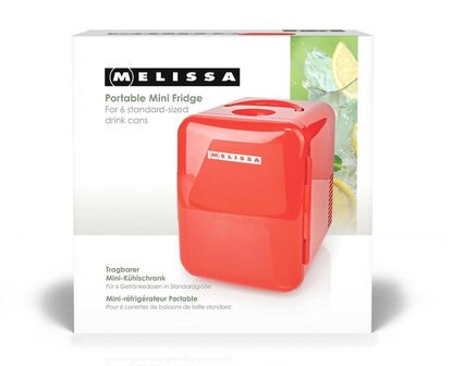 Melissa 16580009 draagbare mini koelkast rood 4 liter doos