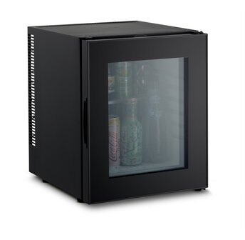 Technomax TP30NG thermo-elektrische minibar met glazen deur 30 liter voorkant gevuld