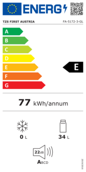 First Austria FA-5172-3-GL thermo-elektrische retro mini koelkast 40 liter lichtgroen energielabel E
