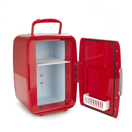 Balvi mini fridge English red 6 liter 27298 deur geopend