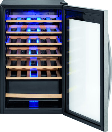 ProfiCook WK1235 glasdeur wijnkoelkast 36 flessen met UV-werend glas