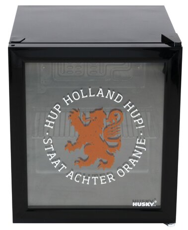 Husky mini koelkast Hup Holland Hup zwart KK50-DUTCHLION voorkant gesloten