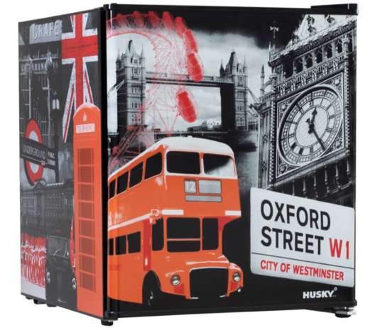 Husky mini koelkast Oxford Street London design 43 liter KK50-OXFORD voorkant