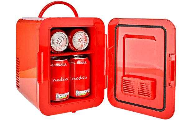 Nedis KAFR120CRD draagbare mini koelkast rood 4 liter geschikt voor een sixpack