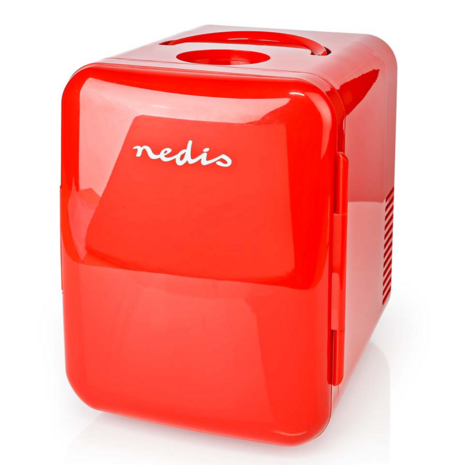 Nedis KAFR120CRD draagbare mini koelkast rood 4 liter voorkant