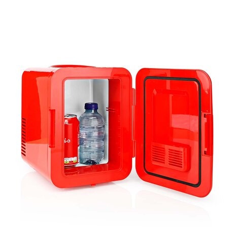 Nedis KAFR120CRD draagbare mini koelkast rood 4 liter zonder rekje