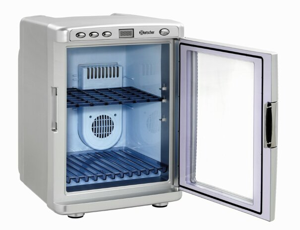 Bartscher 700089 thermo-elektrische mini koelkast 19 liter grijs deur geopend