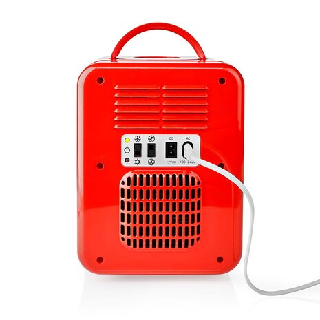 Nedis KAFR120CRD draagbare mini koelkast rood 4 liter achterkant