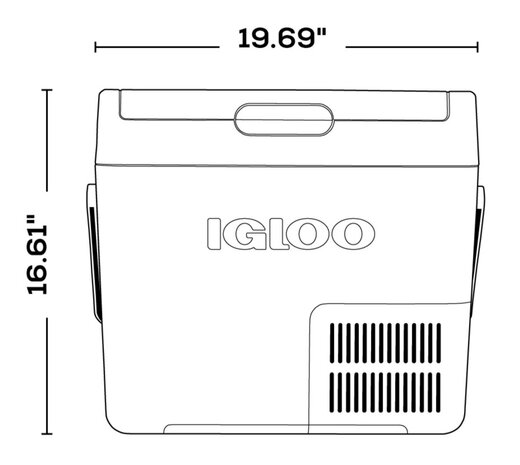 Igloo ICF18 elektrische compressor koelbox 18 liter blauw wit afmetingen