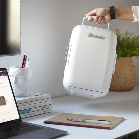 Balvi mini fridge ice white 6 liter 27297 220V 12V met draaghendel