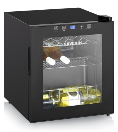 Severin WKS-8907 kleine vrijstaande wijnkoelkast zwart 46 liter (15 flessen)