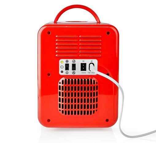 Melissa 16580009 draagbare mini koelkast rood 4 liter achterzijde