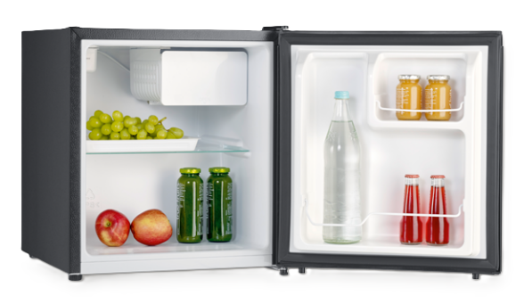 Severin KB-8879 mini koelkast zwart 45 liter geopend