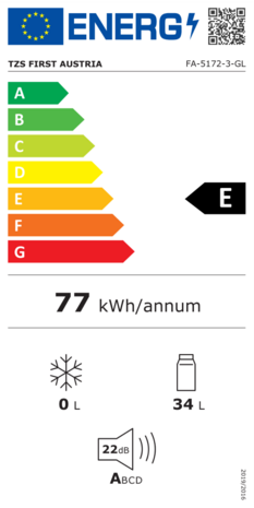 First Austria FA-5172-3-GL thermo-elektrische retro mini koelkast 40 liter lichtgroen energielabel E
